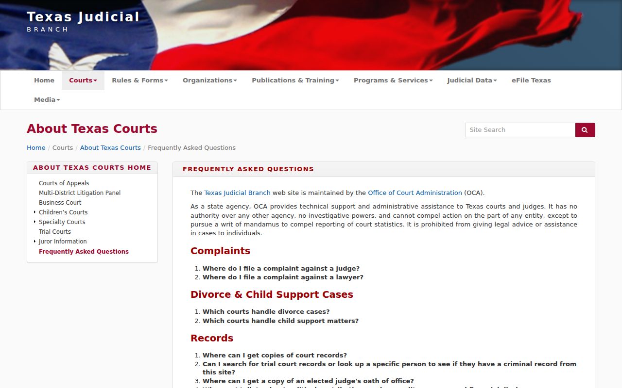 Cochran County court dates Texas Courts search guidance